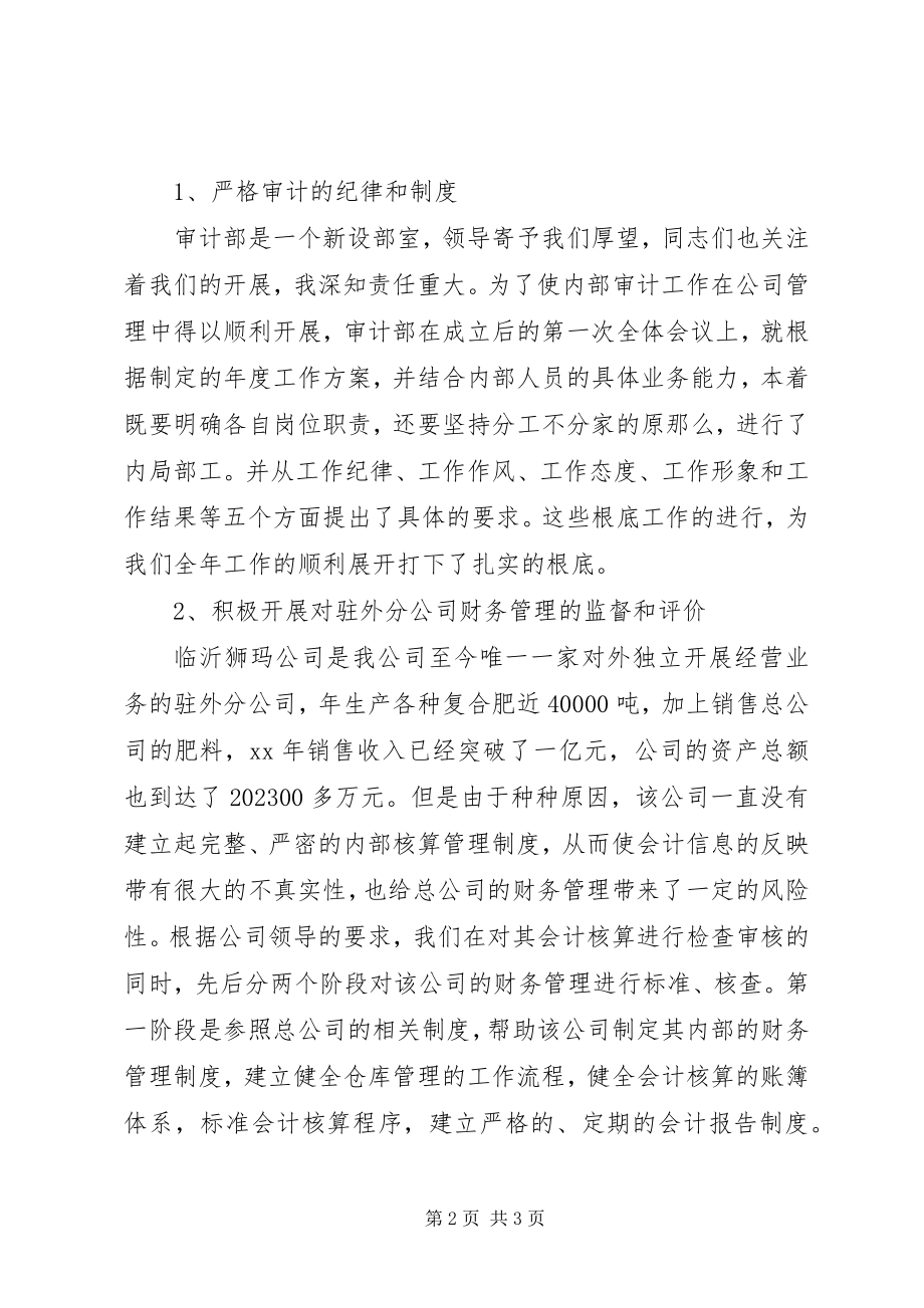 2023年公司审计部门领导年终工作总结报告.docx_第2页