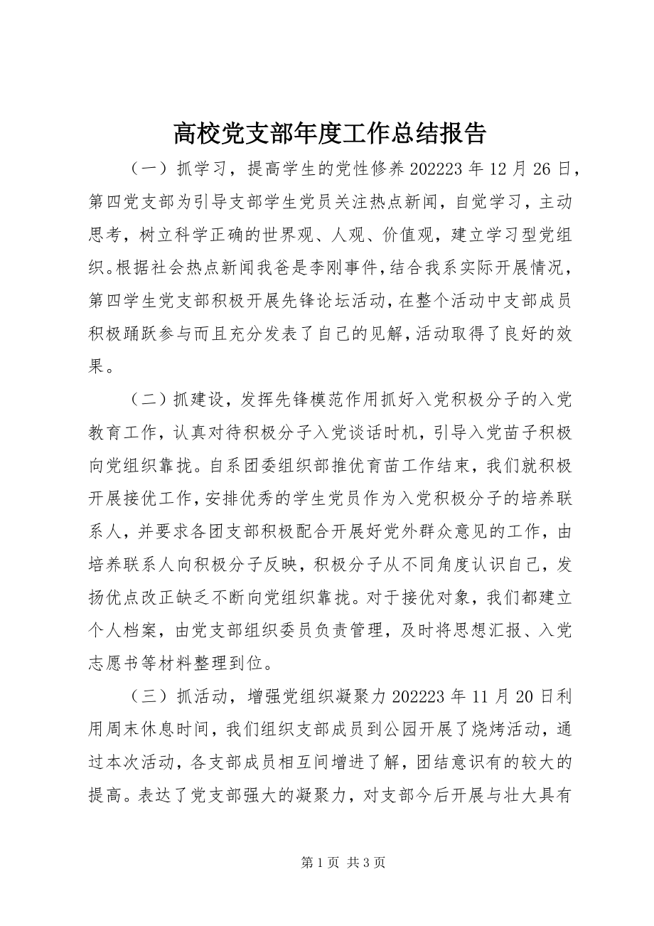 2023年高校党支部年度工作总结报告.docx_第1页