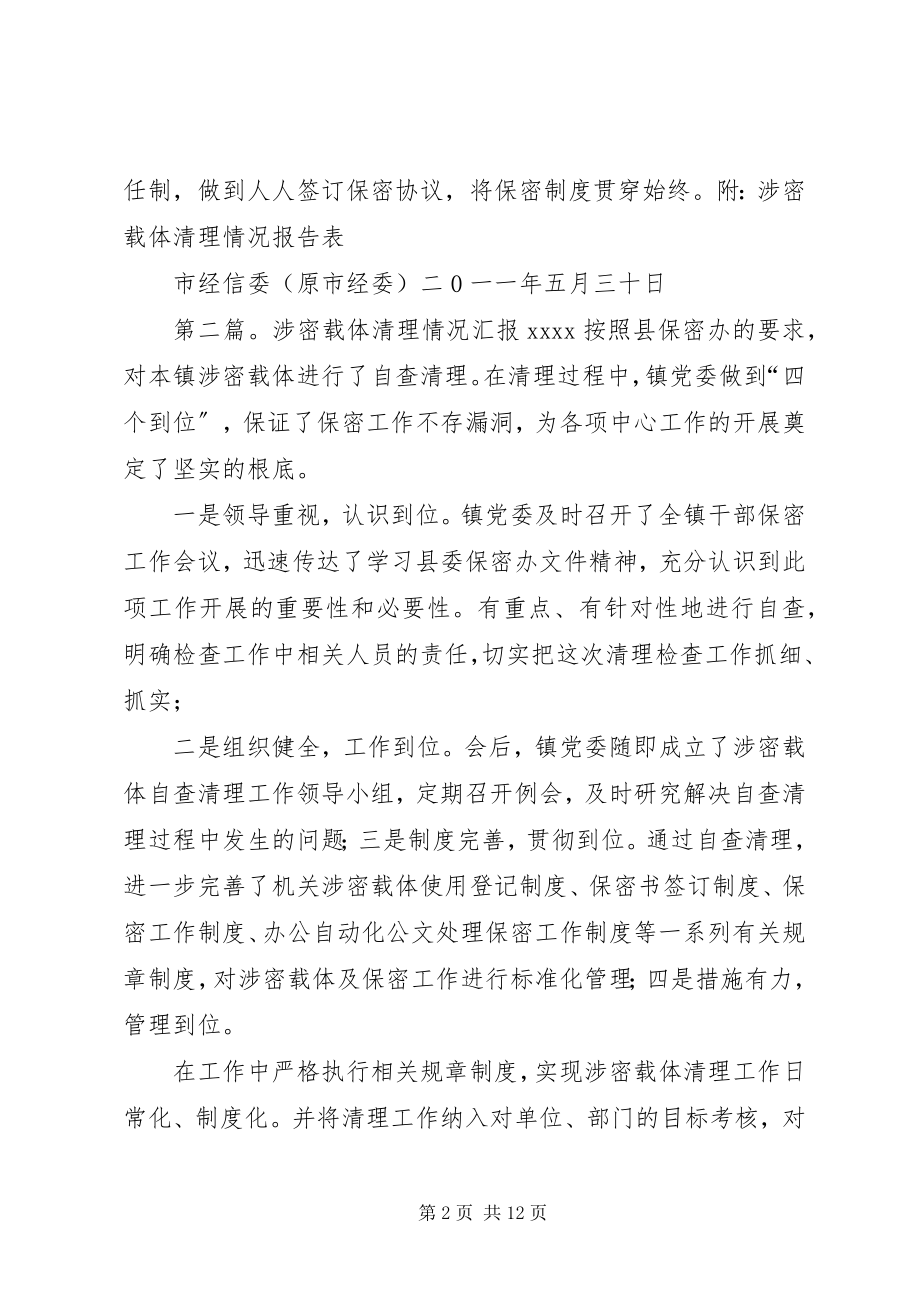 2023年组织开展涉密载体清理情况报告.docx_第2页