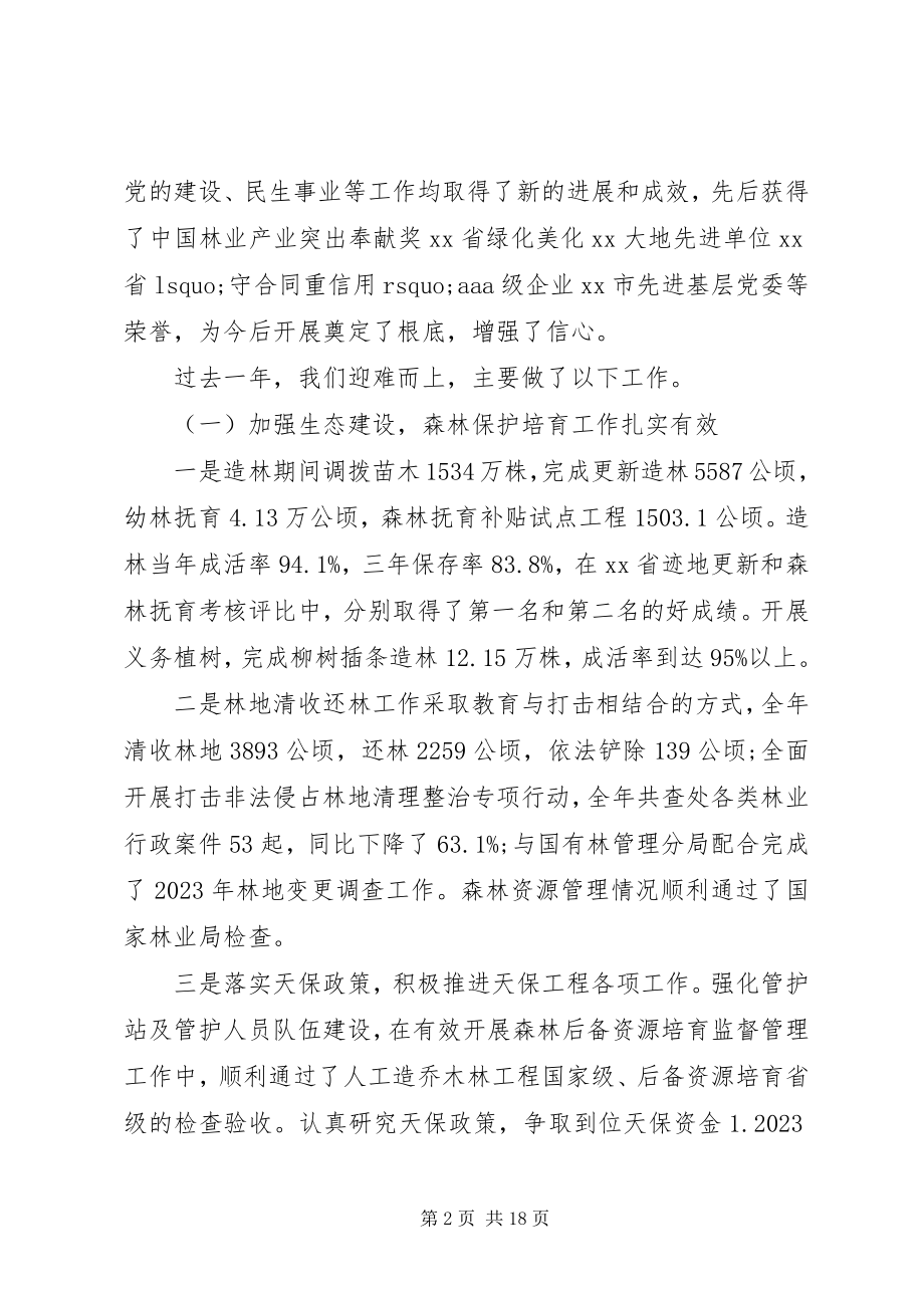 2023年在林业分公司工作会议上的报告.docx_第2页