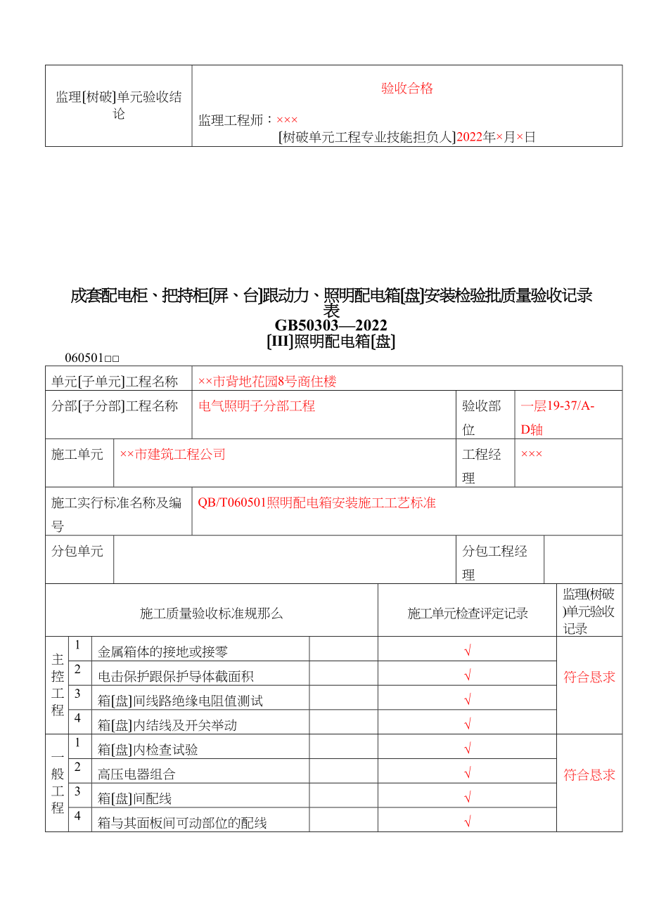 2023年建筑行业建筑电气工程质量验收表1.docx_第2页