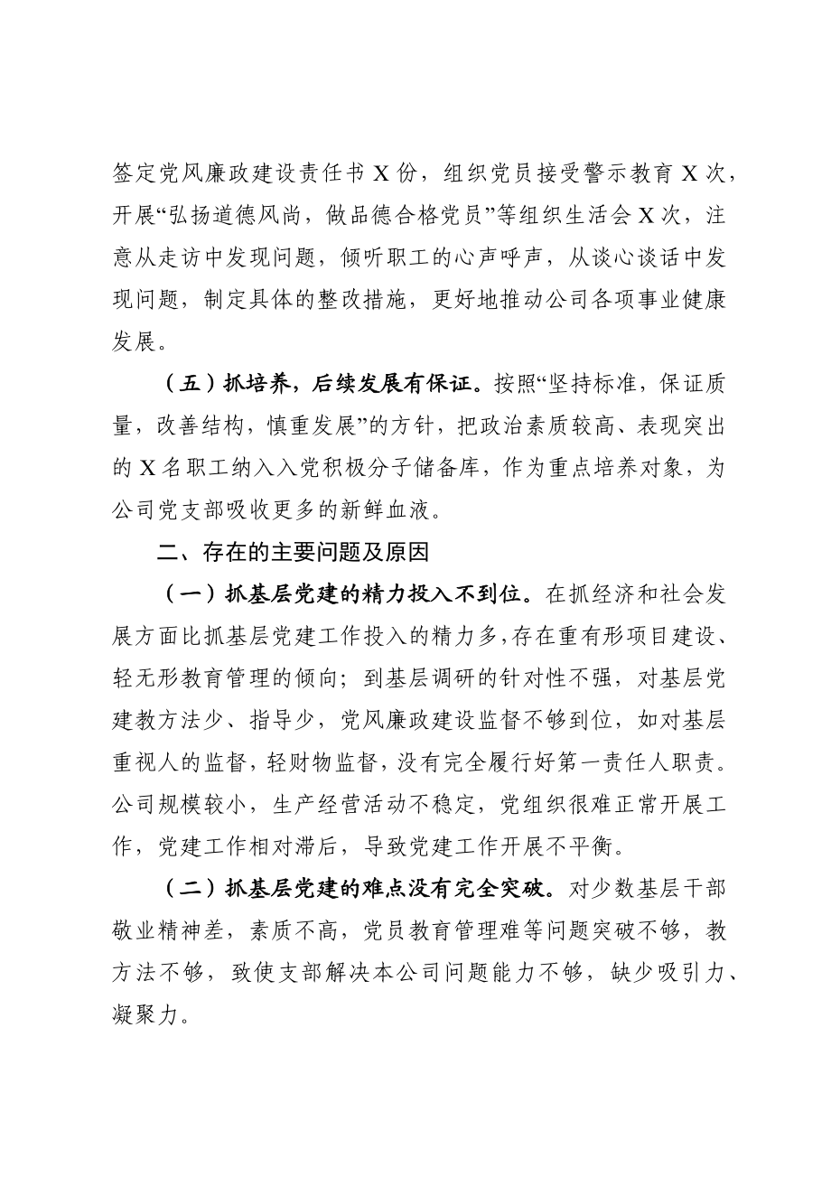 公司党支部书记2020年抓基层党建工作述职报告.docx_第3页