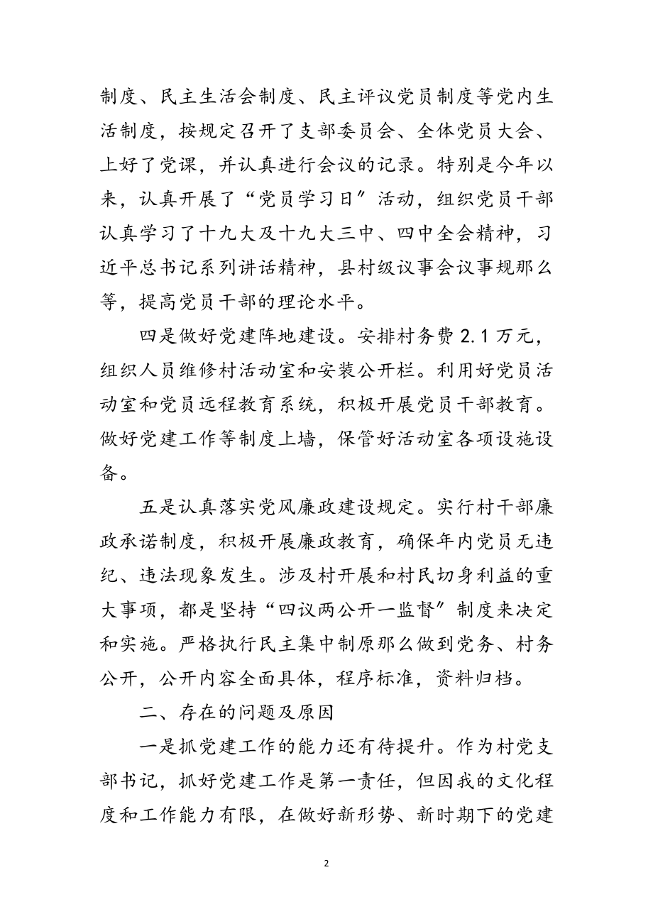 2023年村党支部书记个人党建述职报告范文.doc_第2页