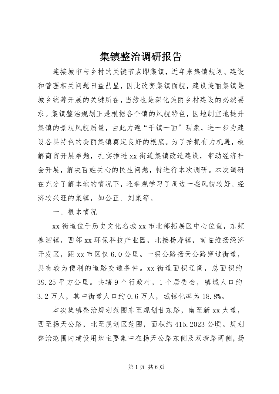 2023年集镇整治调研报告.docx_第1页