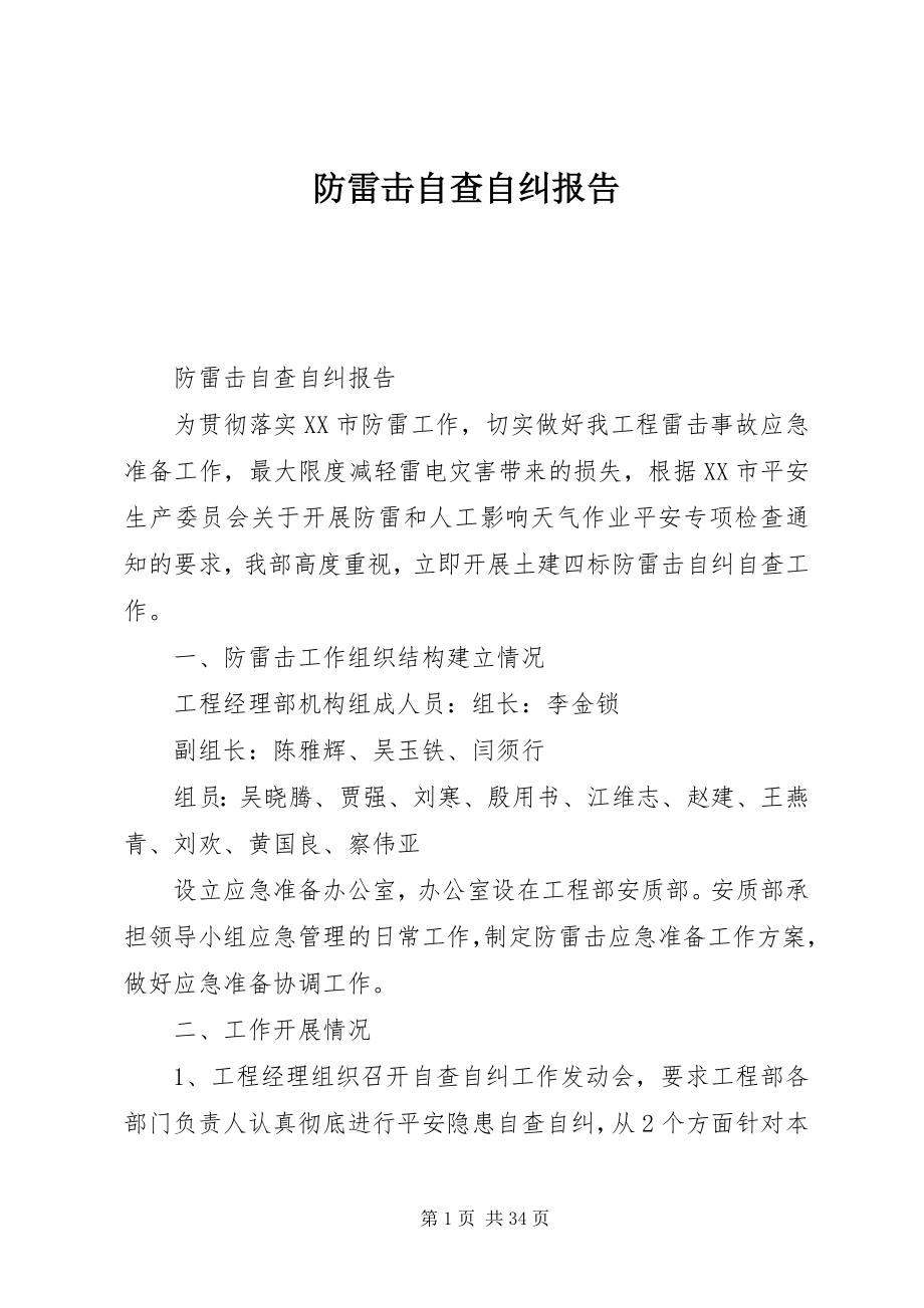 2023年防雷击自查自纠报告.docx_第1页