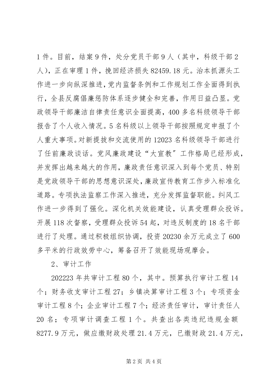 2023年县纪检委书记的述职报告.docx_第2页