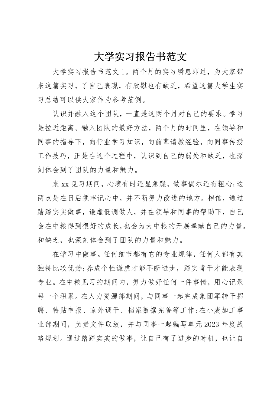 2023年大学实习报告书.docx_第1页