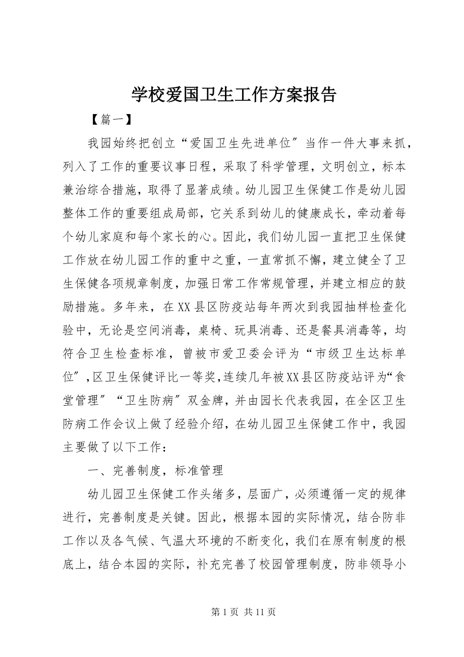 2023年学校爱国卫生工作计划报告.docx_第1页