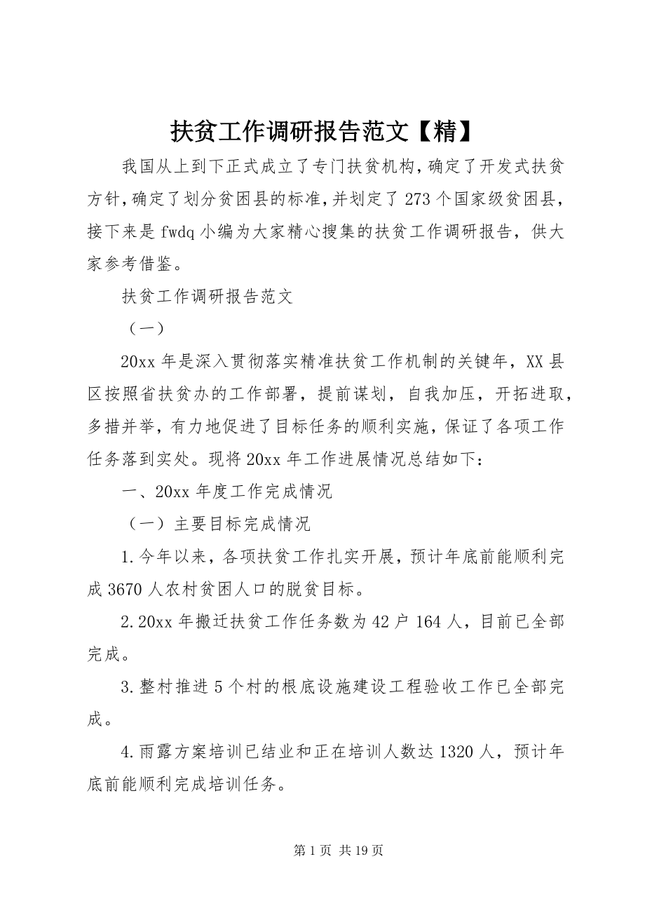 2023年扶贫工作调研报告【精】.docx_第1页