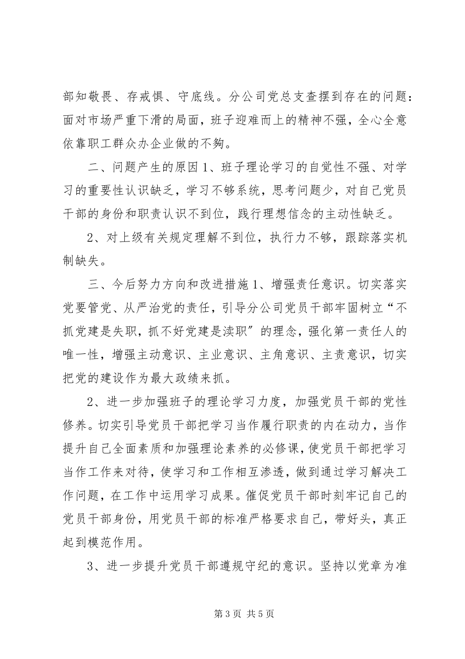 2023年讲严立党总支领导班子专题民主生活会对照分析检查材料.docx_第3页