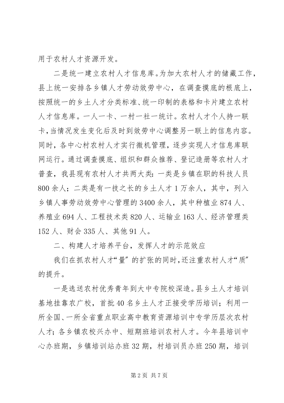 2023年构建五个平台努力开发农村人才资源调研报告.docx_第2页