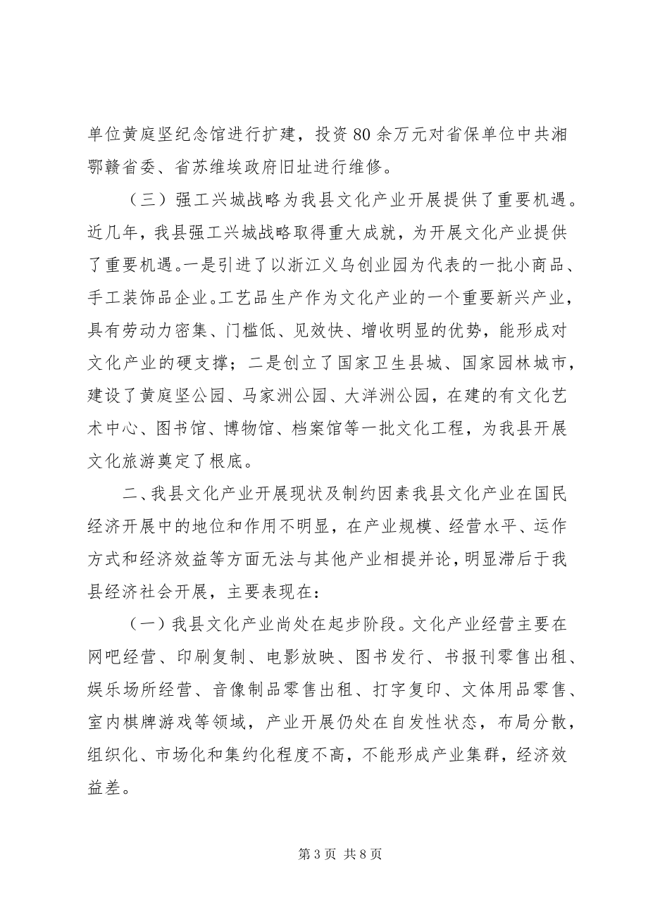 2023年县文化产业发展调研报告.docx_第3页