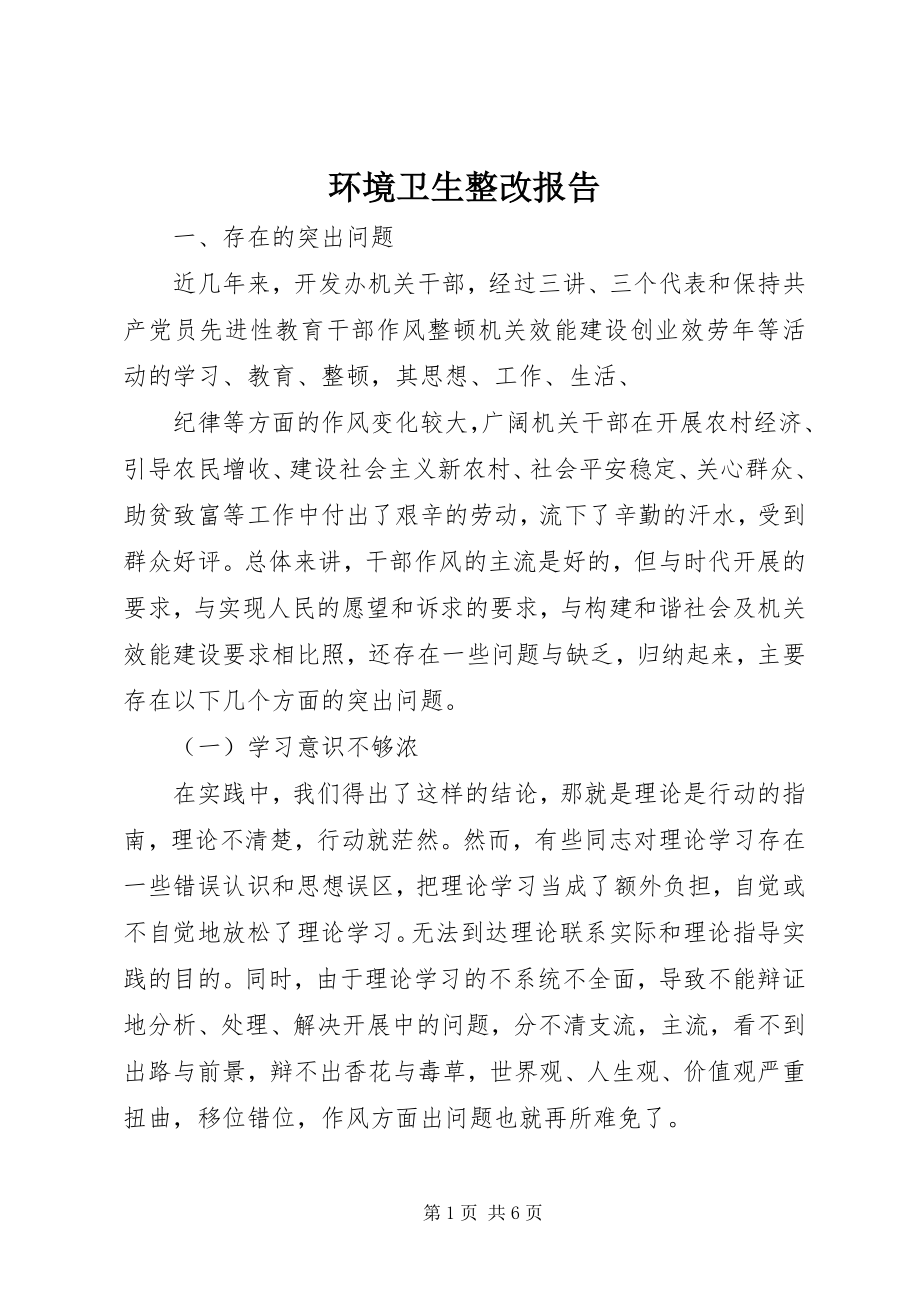 2023年环境卫生整改报告.docx_第1页