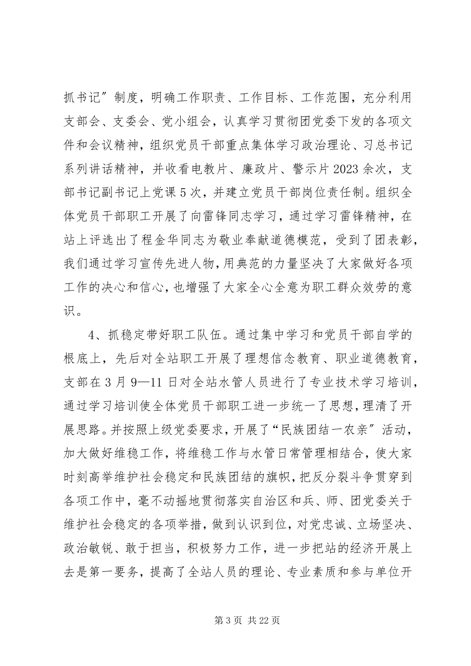 2023年水管站党支部书记抓党建工作述职报告.docx_第3页