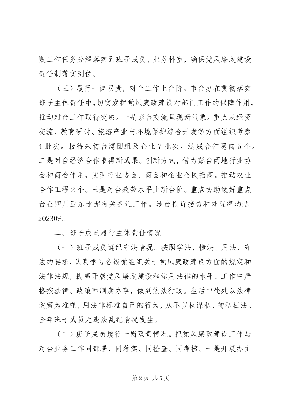 2023年市台办班子述责述廉报告.docx_第2页