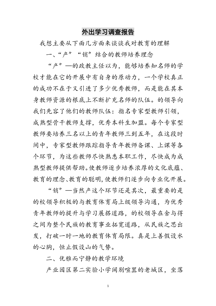 2023年外出学习调查报告范文.doc_第1页