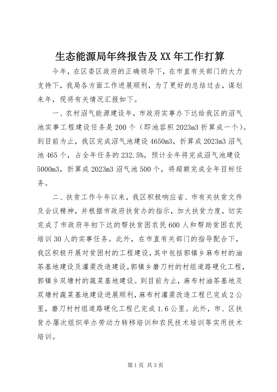 2023年生态能源局年终报告及工作打算.docx_第1页