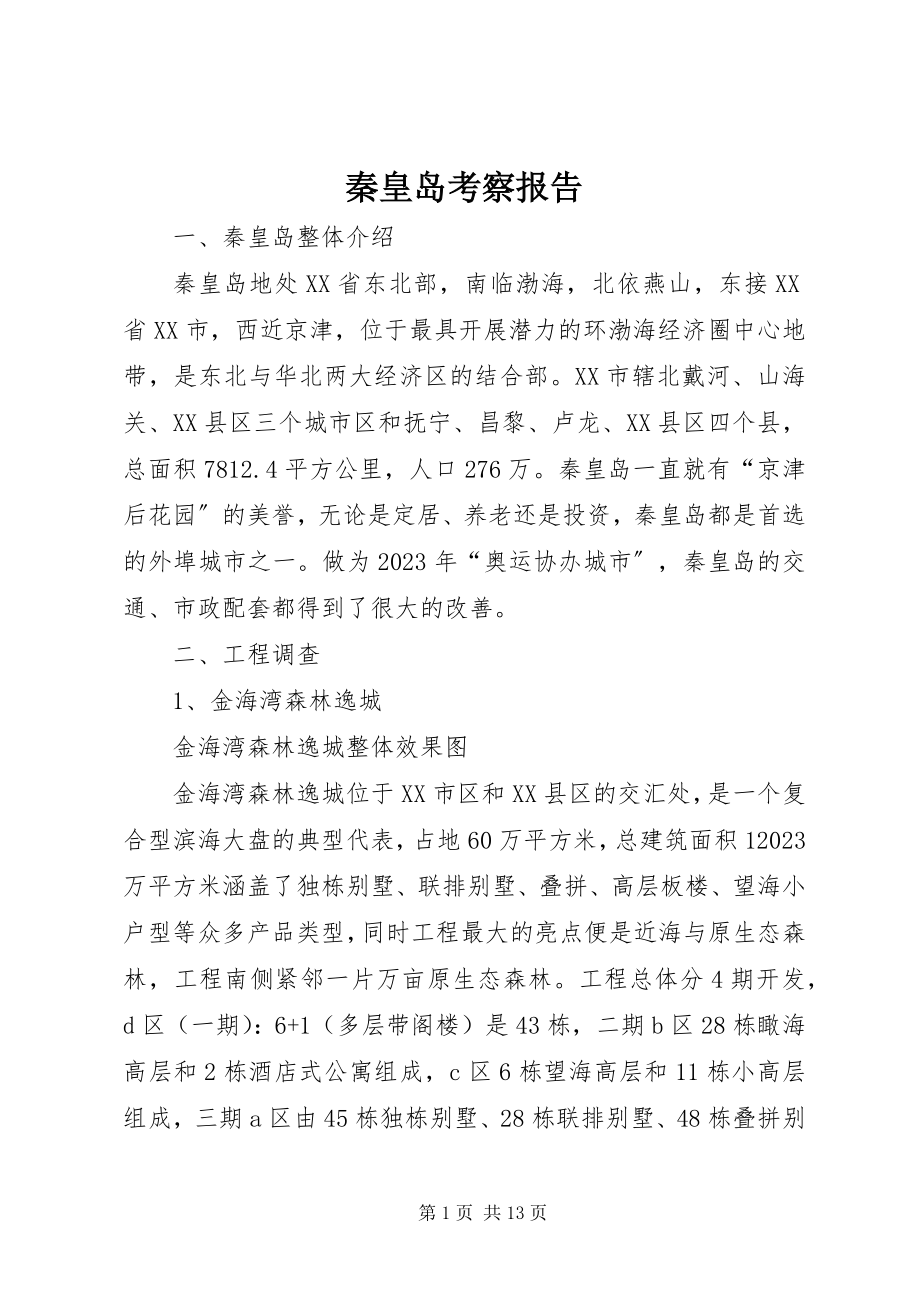 2023年秦皇岛考察报告.docx_第1页