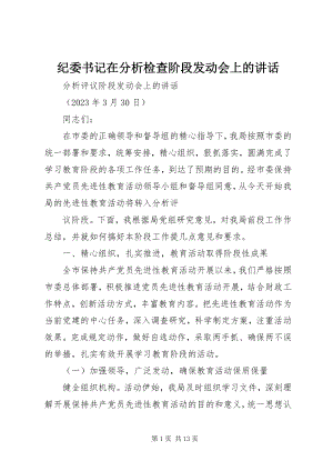 2023年纪委书记在分析检查阶段动员会上的致辞.docx