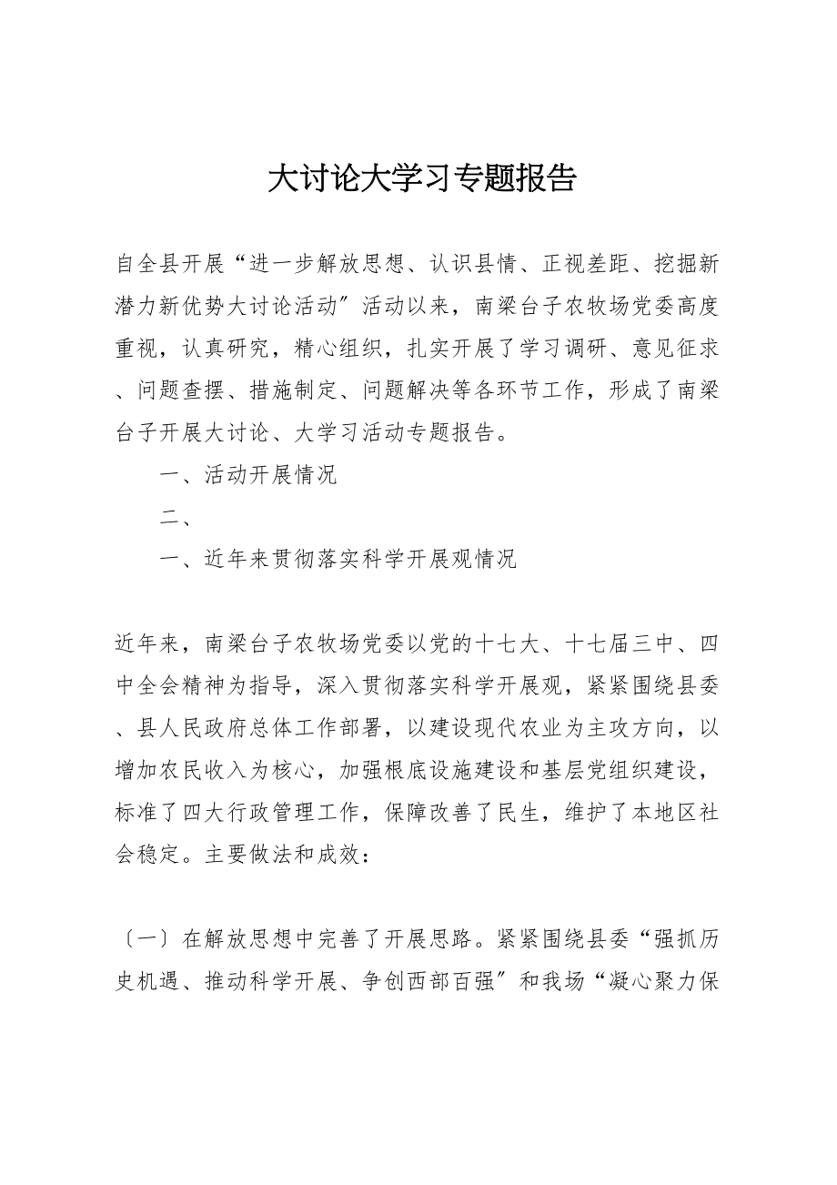 2023年大讨论大学习专题报告.doc_第1页