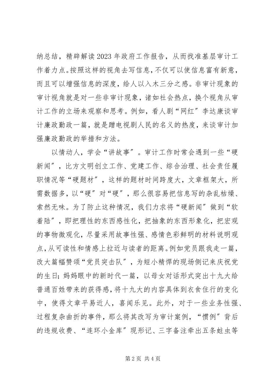 2023年学习十九代报告浅谈审计信息宣传工作的创新策略.docx_第2页