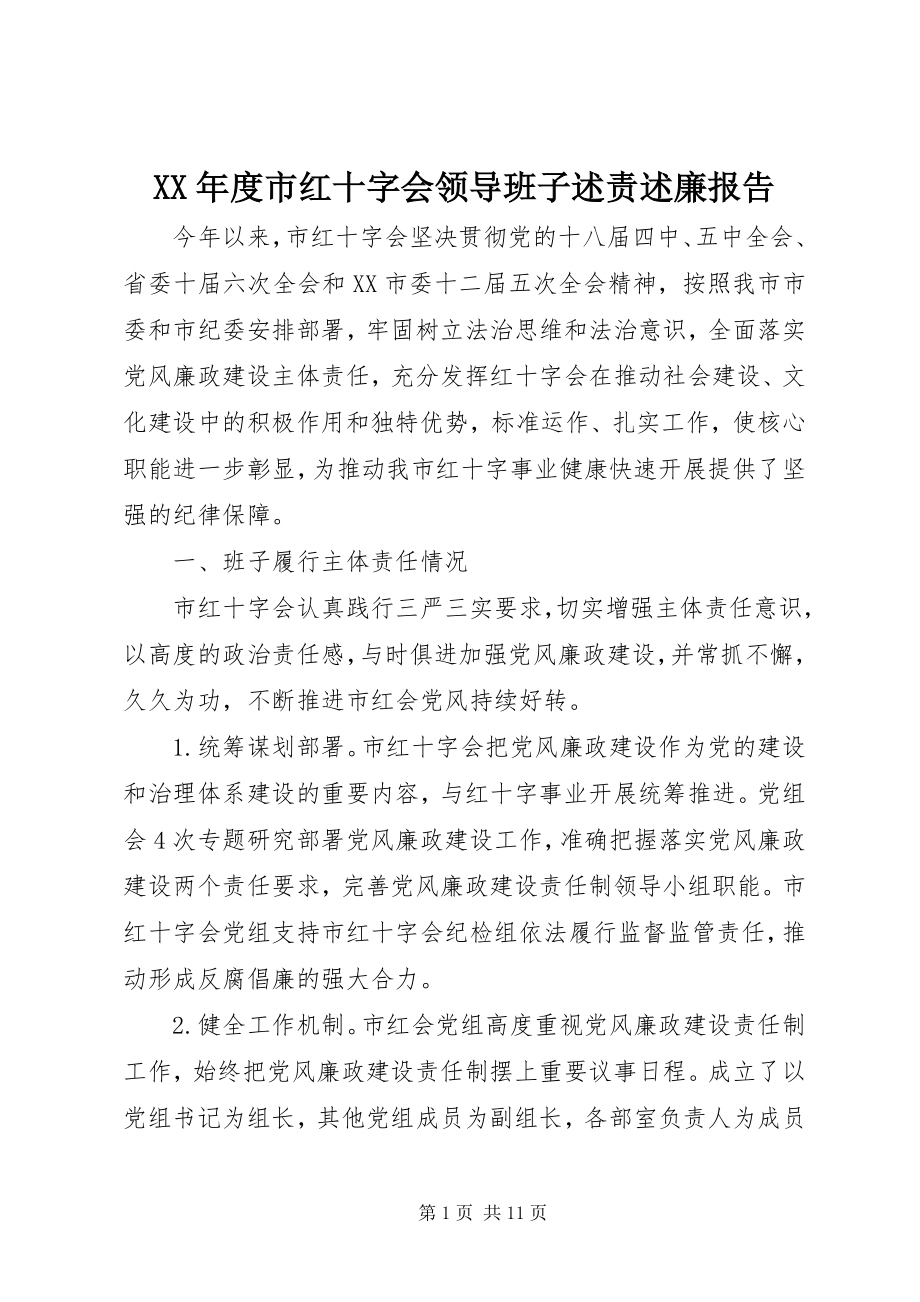 2023年市红十字会领导班子述责述廉报告.docx_第1页