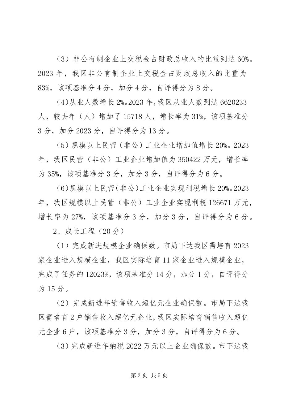 2023年开发区发展规划局民营企业工作度考评自评报告.docx_第2页