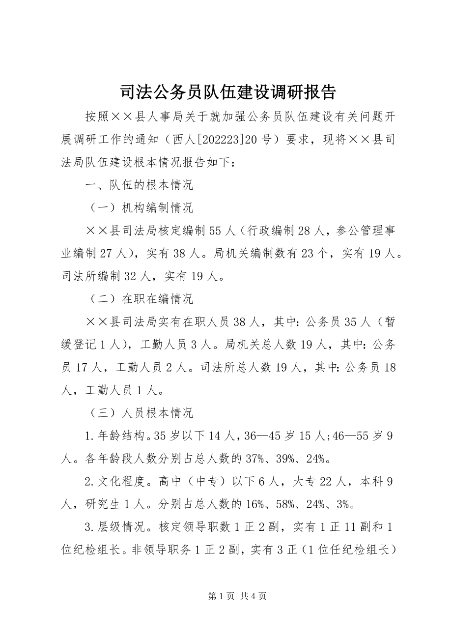 2023年司法公务员队伍建设调研报告.docx_第1页