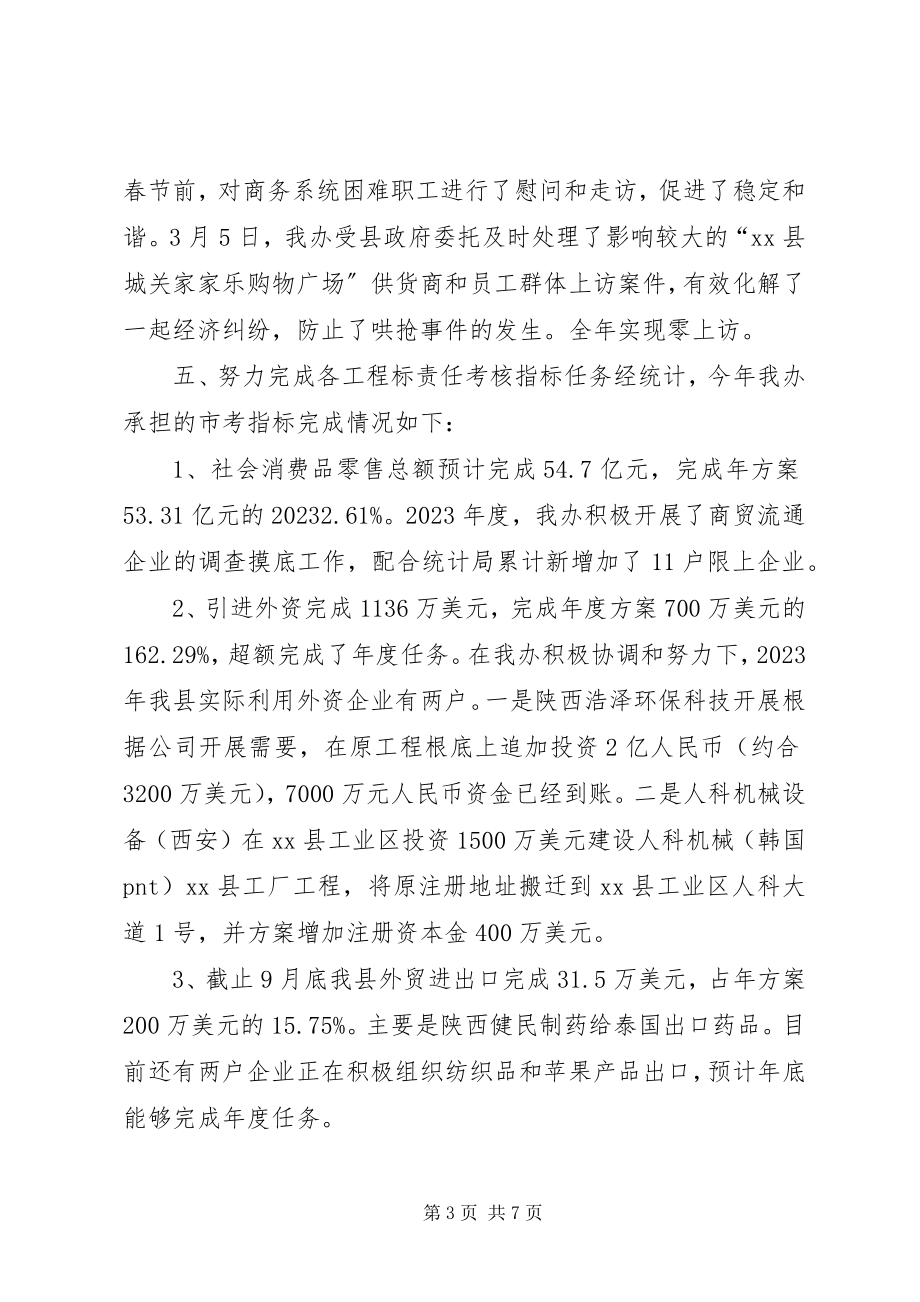 2023年县商务办公室年度工作报告.docx_第3页