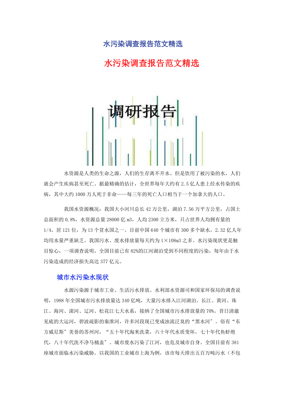 2023年水污染调查报告.docx_第1页