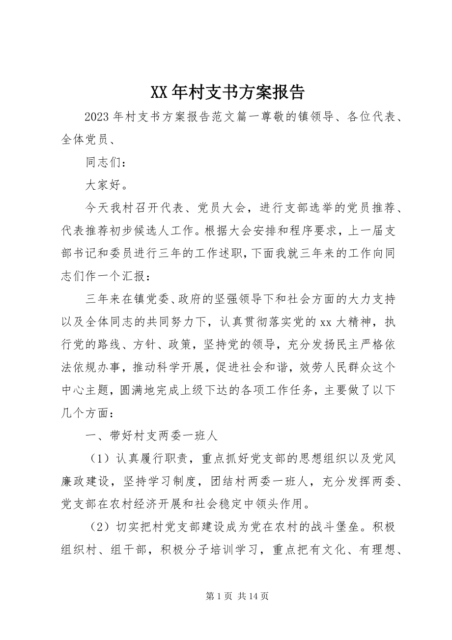 2023年村支书计划报告.docx_第1页