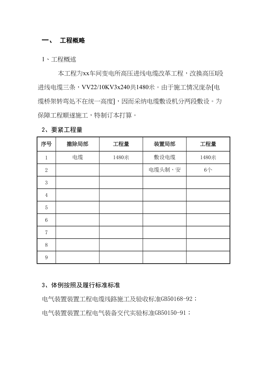 2023年建筑行业电所高压进线电缆改造工程施工组织设计方案.docx_第3页