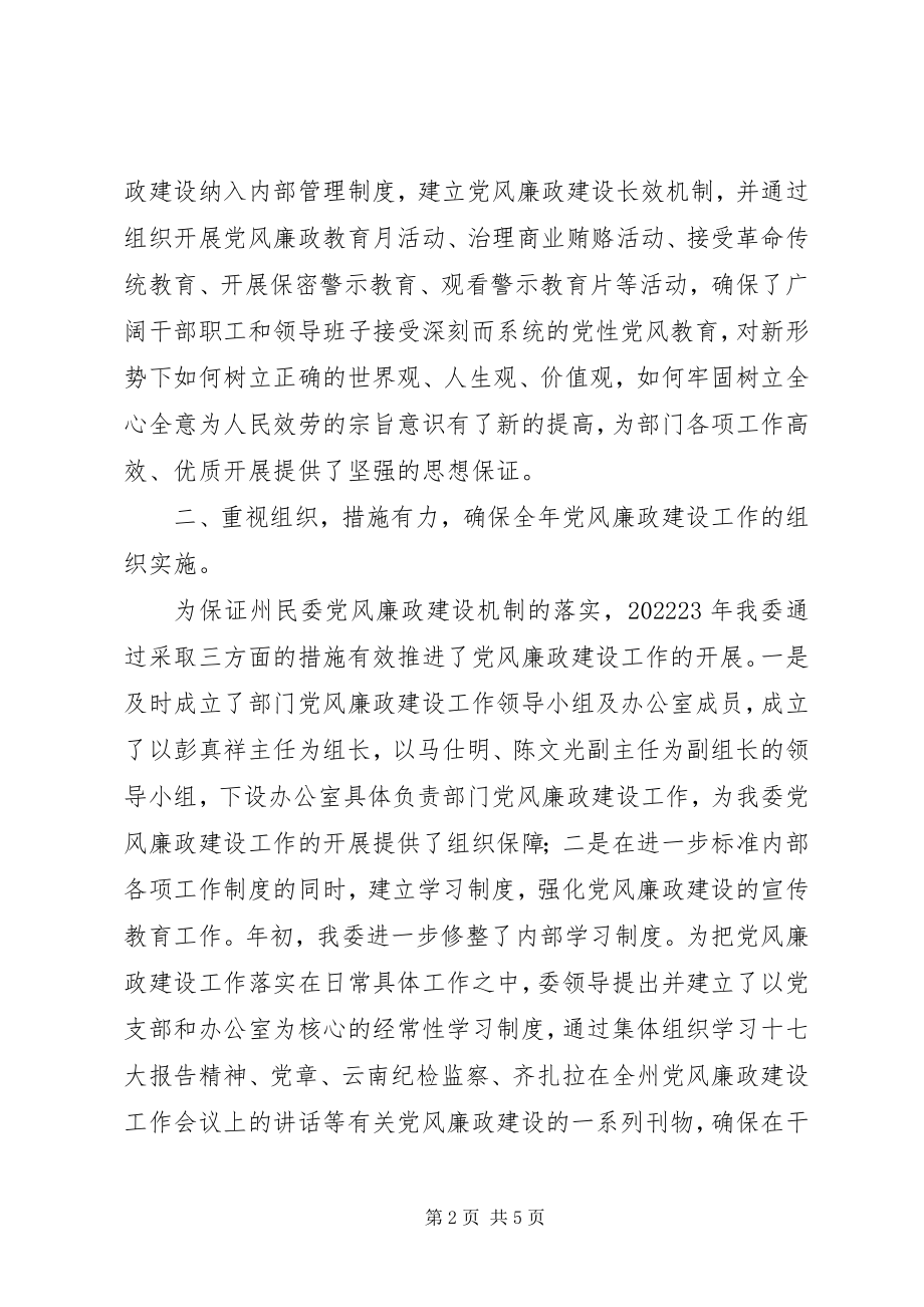 2023年民委党风廉政建设自查报告.docx_第2页