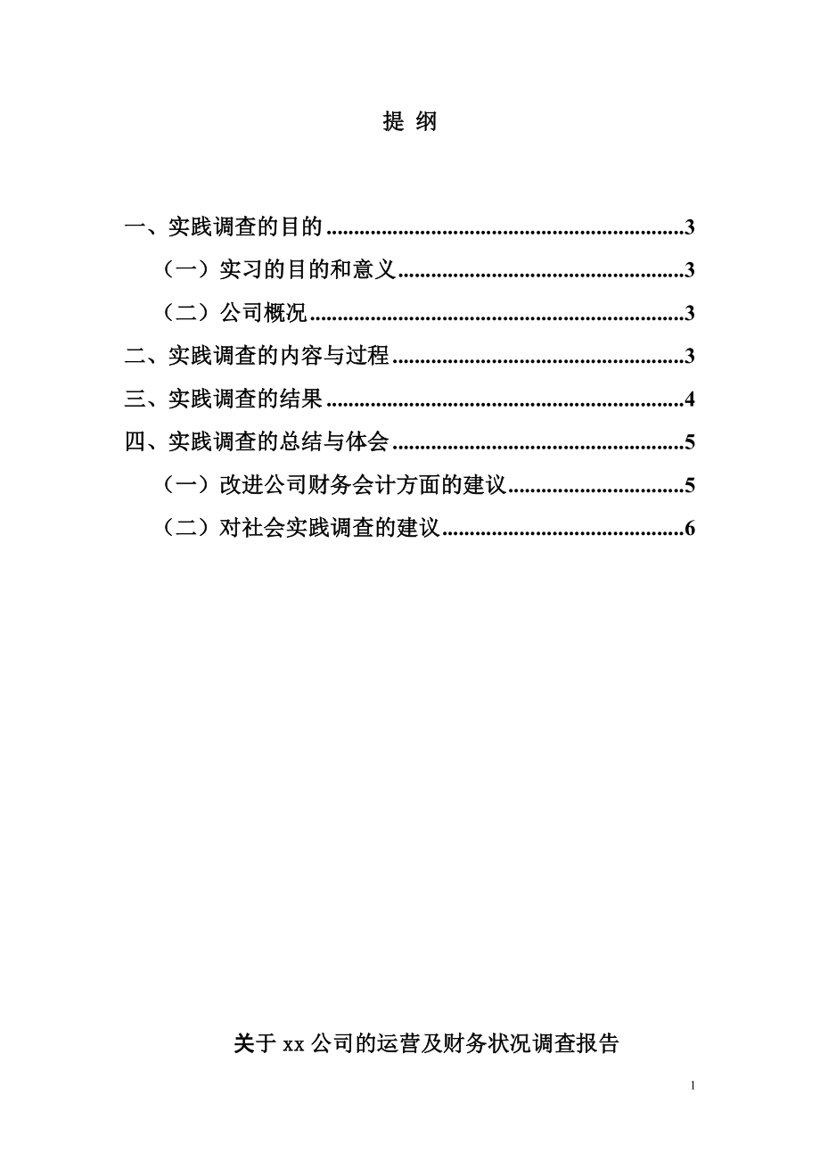 会计专业调查报告关于xx公司的运营及财务状况调查报告.doc_第1页