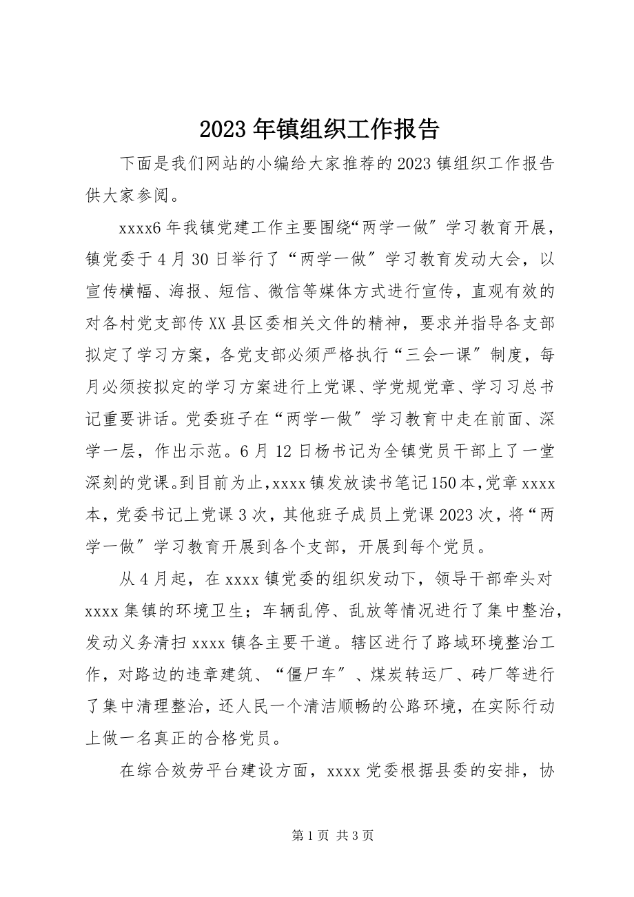 2023年镇组织工作报告.docx_第1页