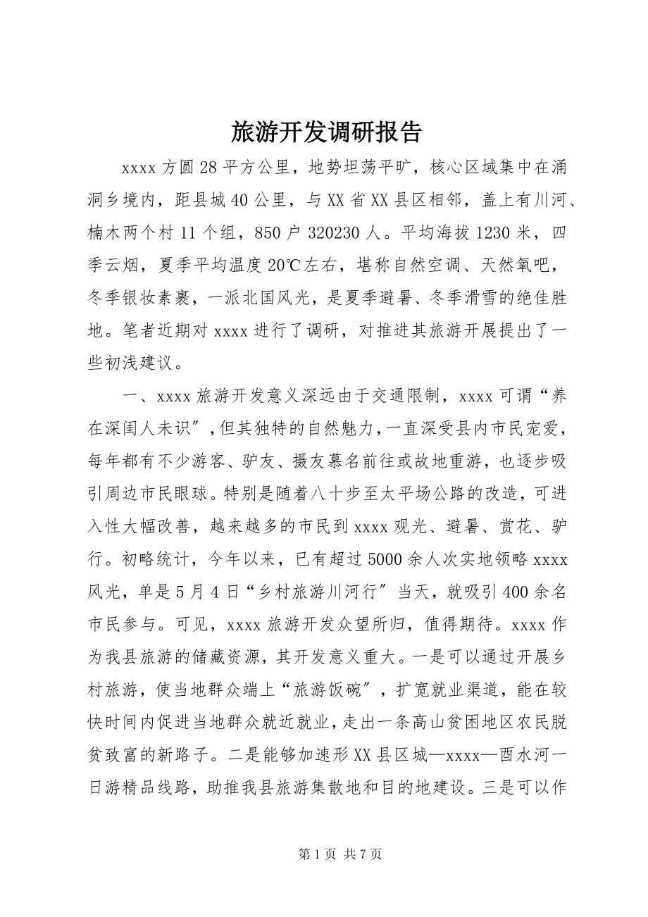 2023年旅游开发调研报告.docx_第1页