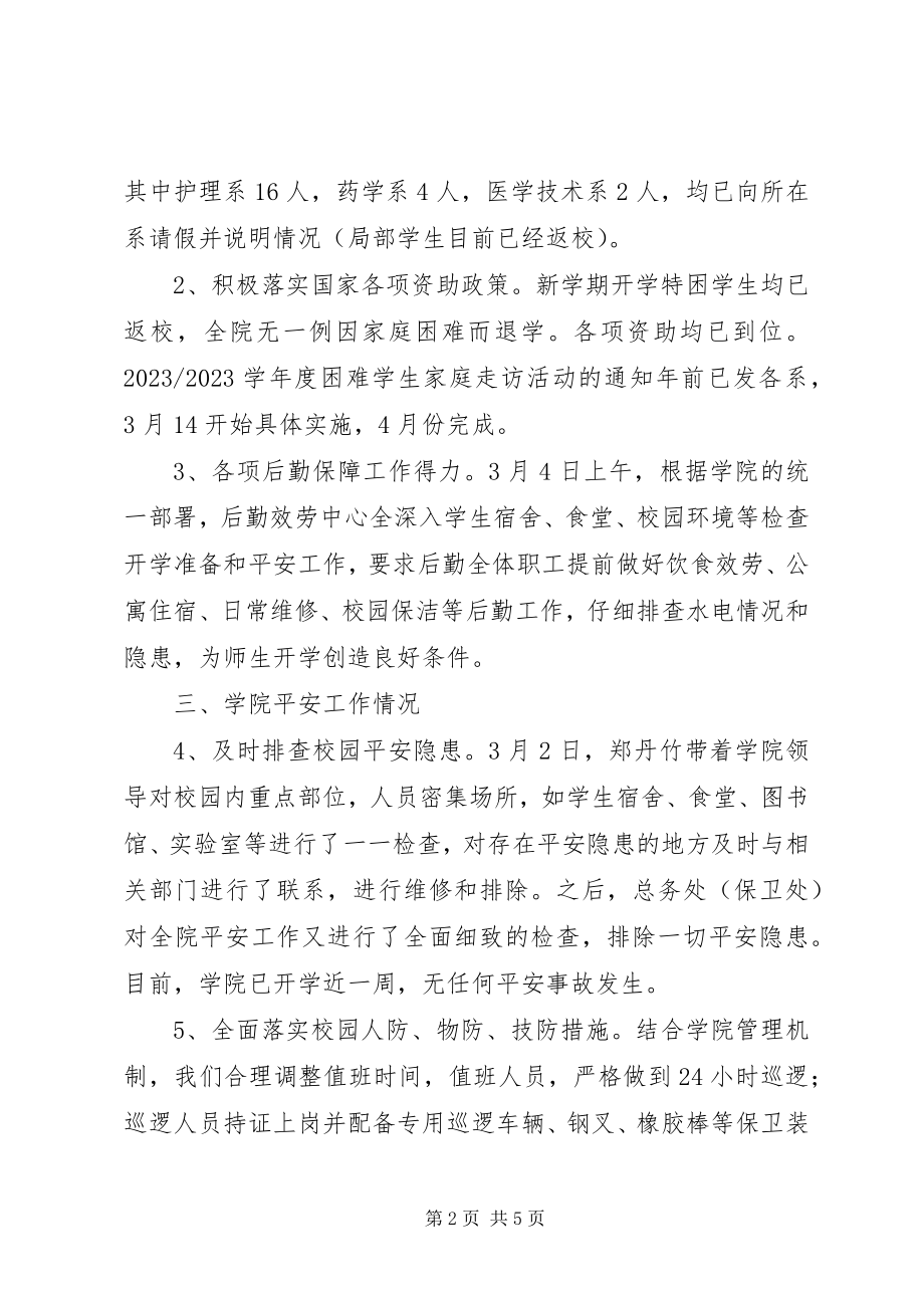 2023年职业学院春季开学工作专项督导自查报告.docx_第2页