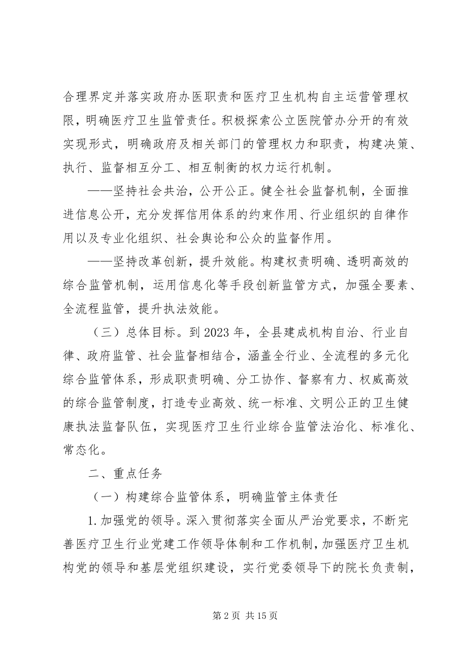 2023年改革完善医疗卫生行业综合监管制度实施方案.docx_第2页