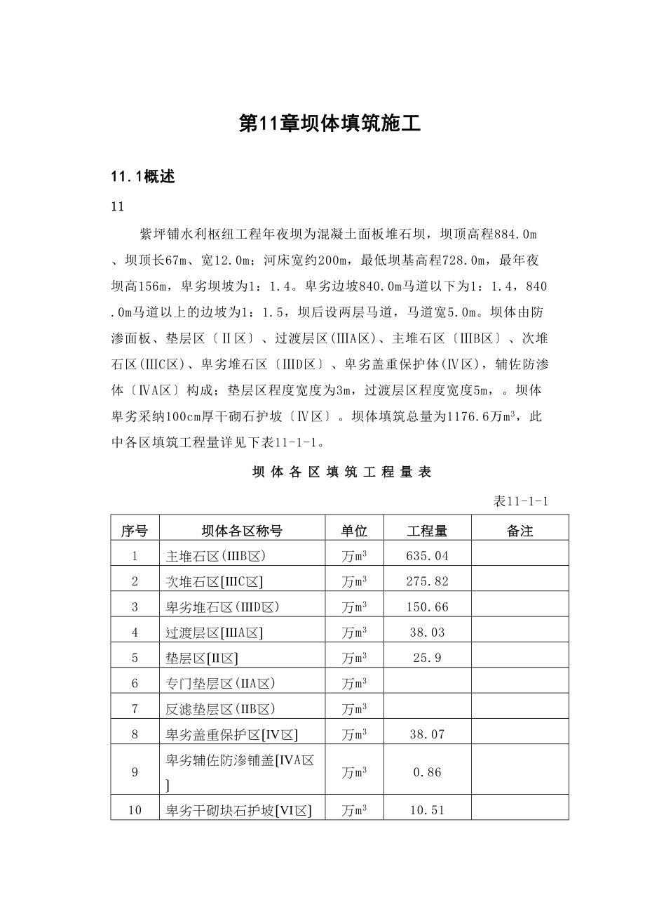 2023年建筑行业完整版第11章坝体填筑.docx_第1页