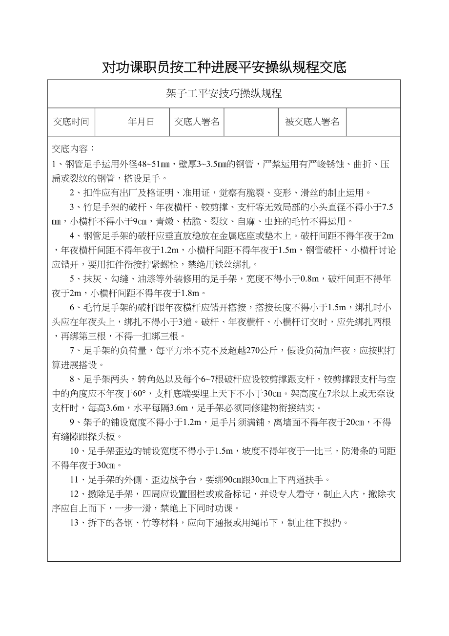 2023年建筑行业安171安全操作规程交底.docx_第1页