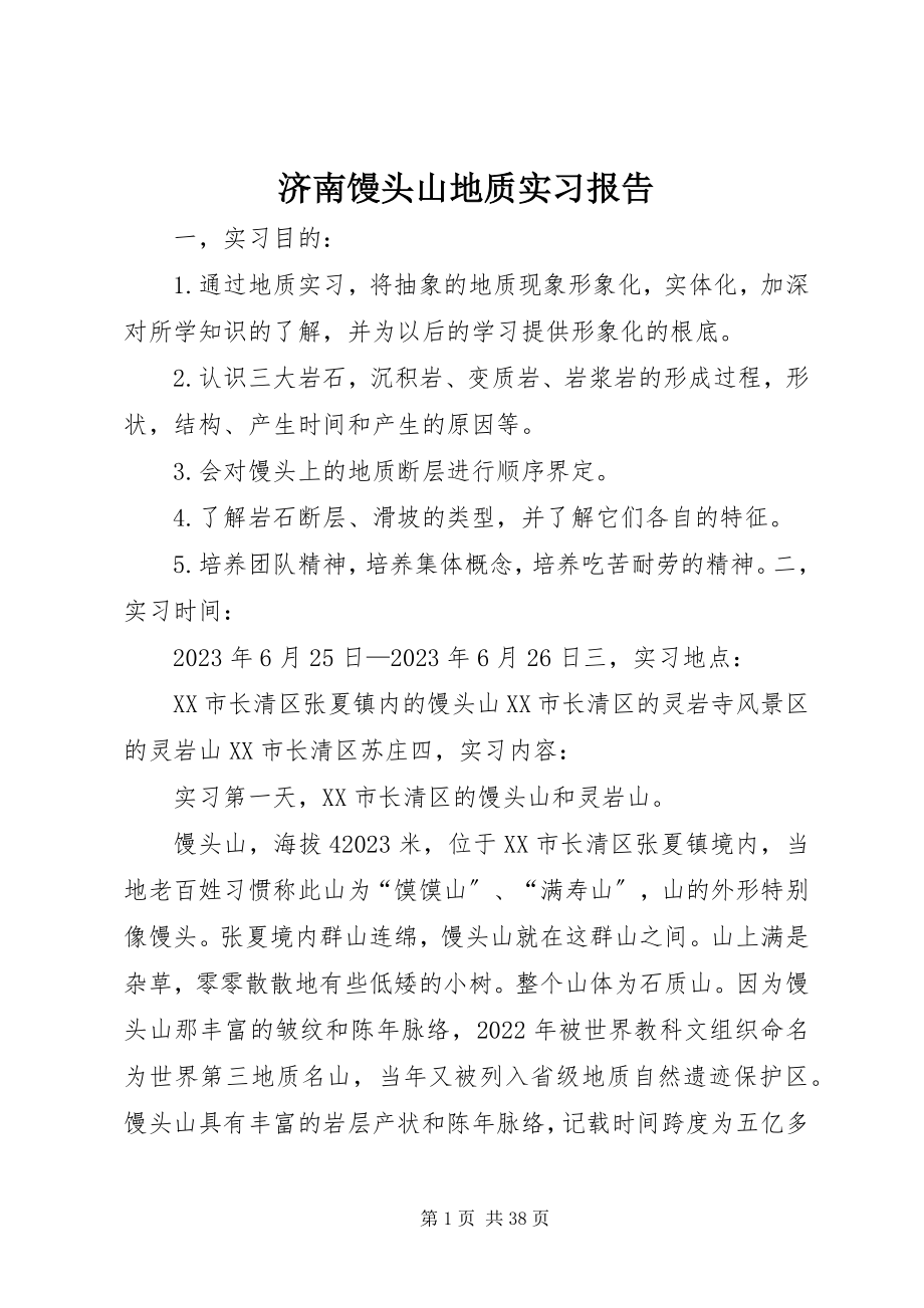 2023年济南馒头山地质实习报告.docx_第1页