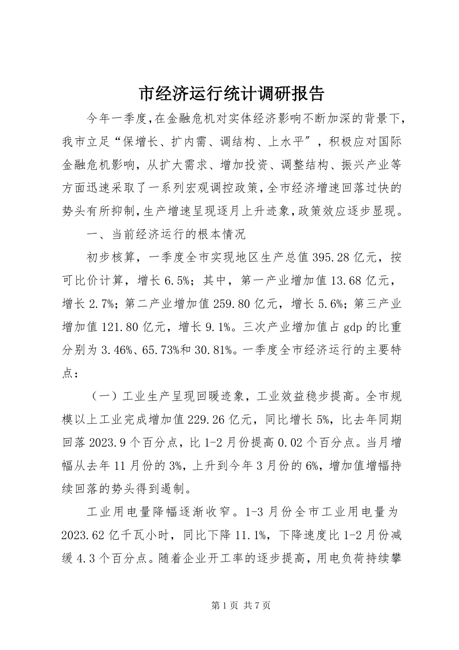 2023年市经济运行统计调研报告.docx_第1页