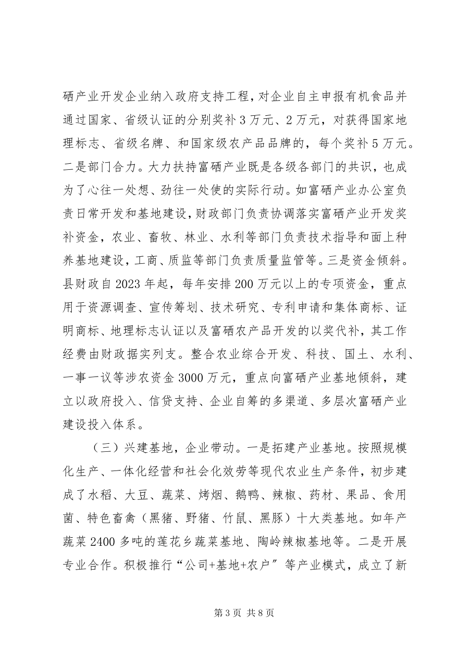 2023年县富硒产业发展情况调研报告.docx_第3页