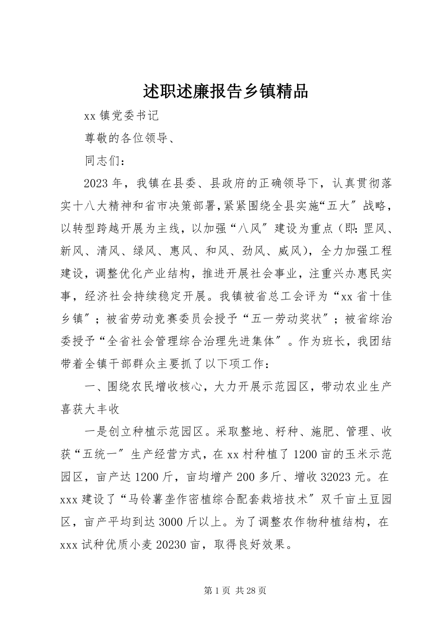 2023年述职述廉报告乡镇.docx_第1页