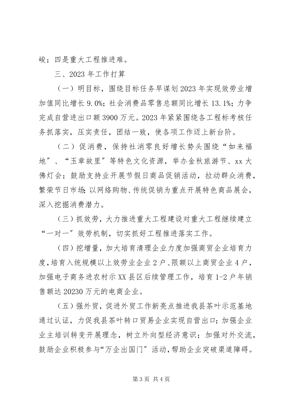 2023年商务局工作总结和工作打算报告.docx_第3页