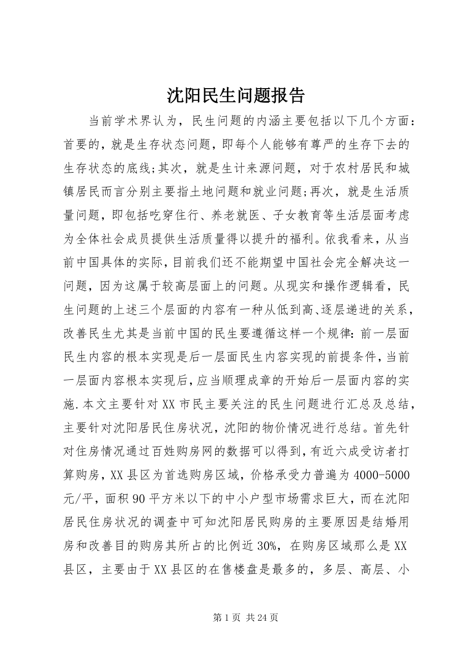 2023年沈阳民生问题报告.docx_第1页