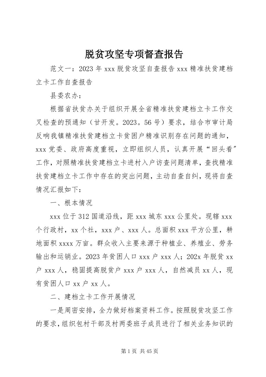 2023年脱贫攻坚专项督查报告.docx_第1页