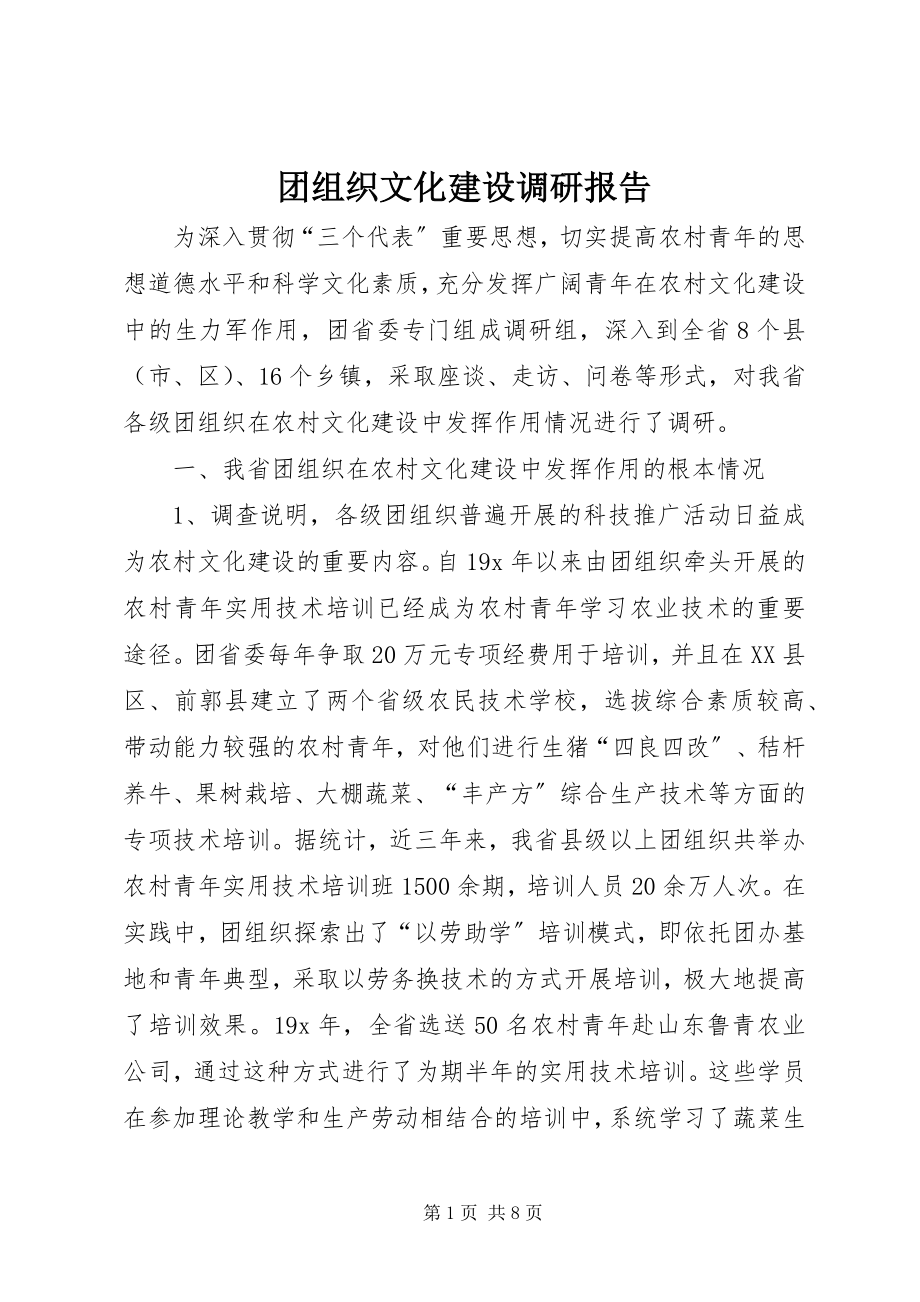 2023年团组织文化建设调研报告.docx_第1页