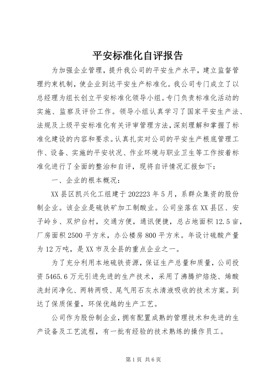 2023年安全标准化自评报告新编.docx_第1页