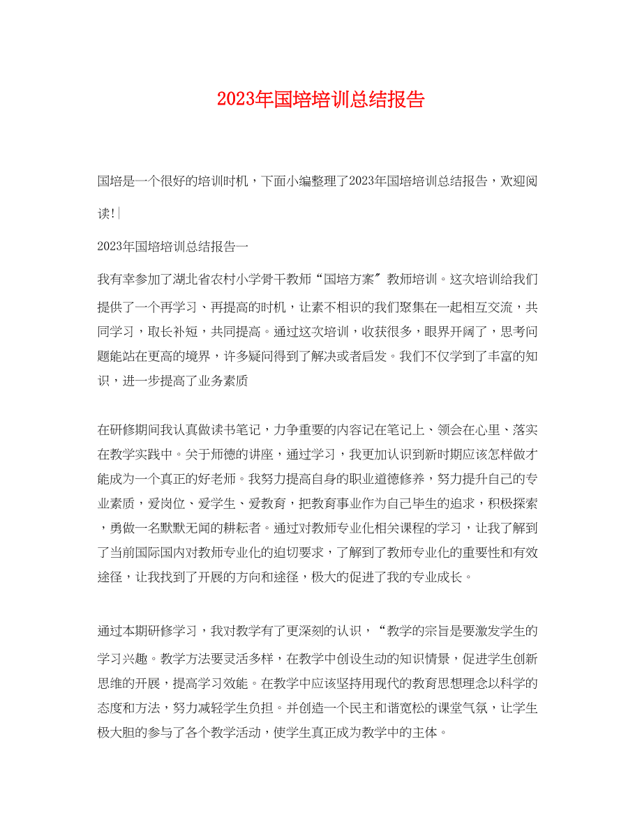 2023年国培培训总结报告.docx_第1页